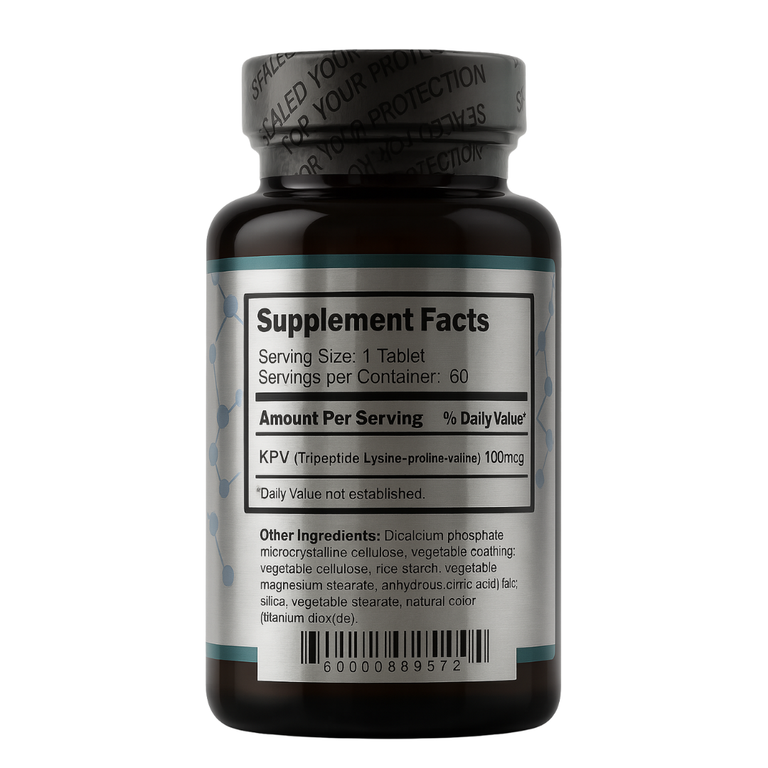 Supplement bottle with label showing 'Supplement Facts' on a white background
