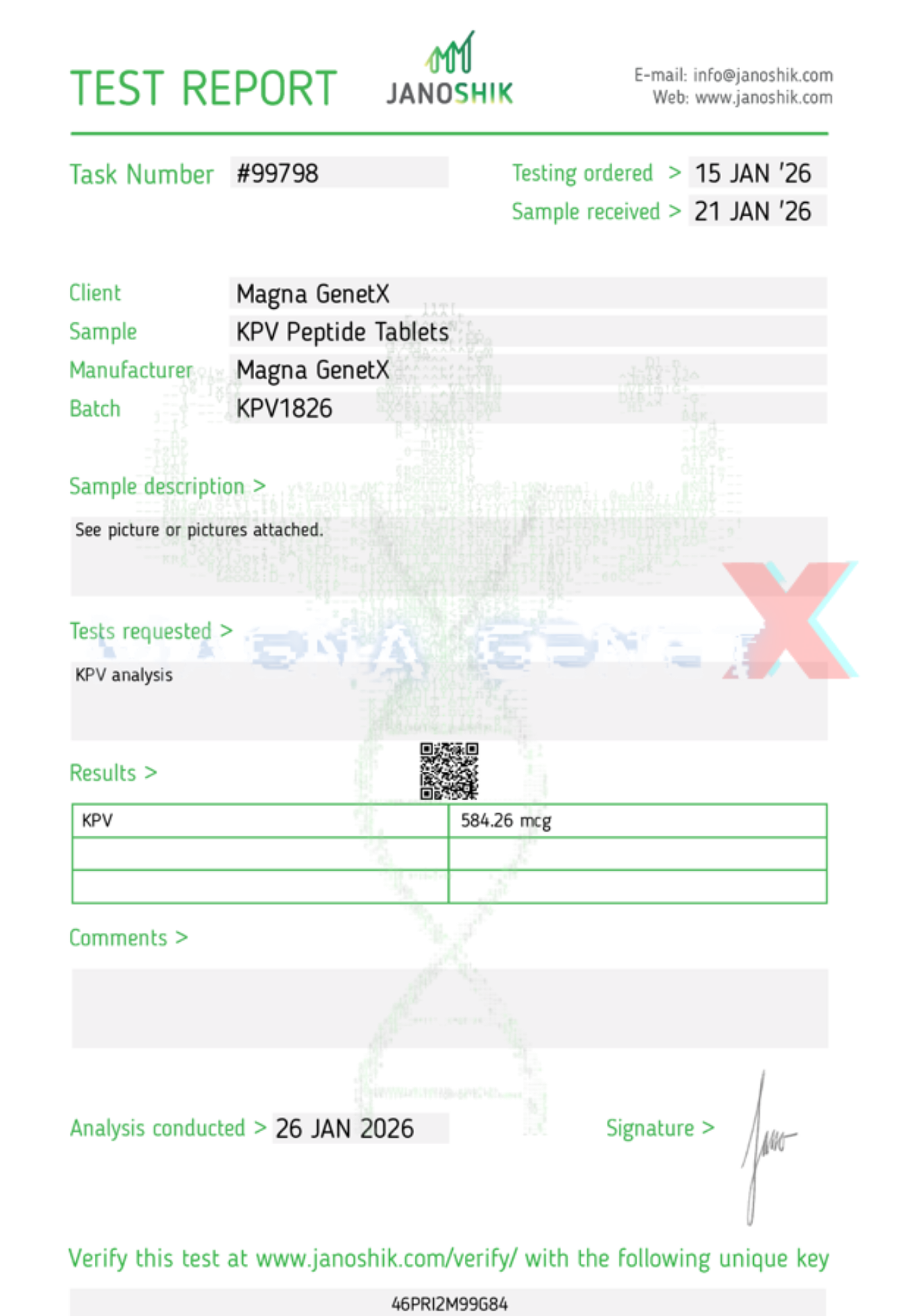 KPV Peptide Tablets - 584.26 mcg - Certified